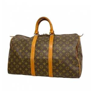 LOUIS VUITTON Authentic Brown Monogram Keepall 45 Boston Bag